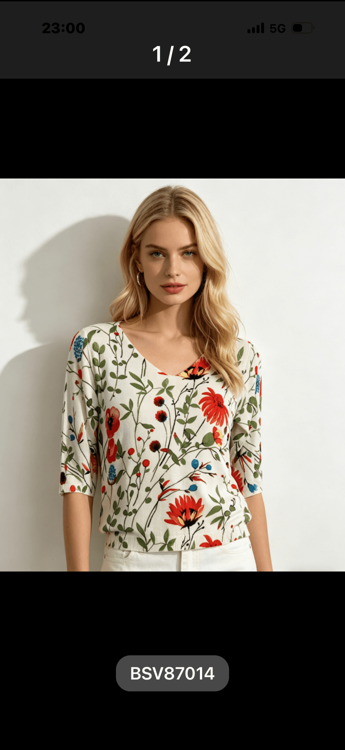 T-shirt Blanc « Fleurs »