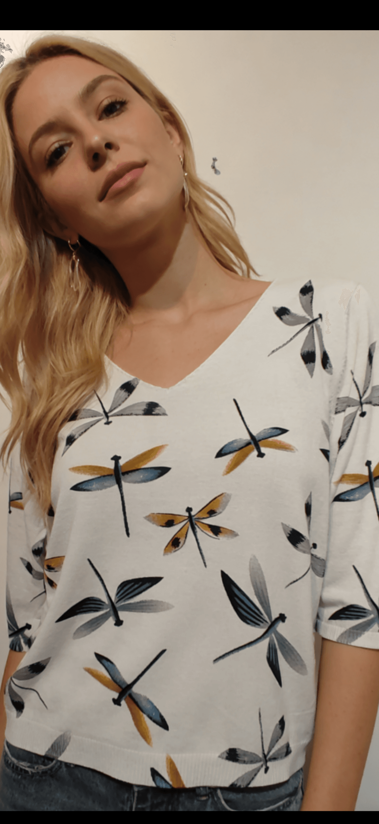 T-shirt Blanc « Libellule »