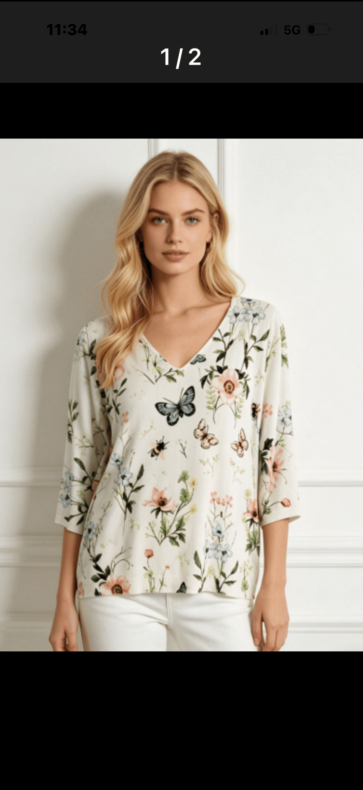 T-shirt Crème « Papillon » II